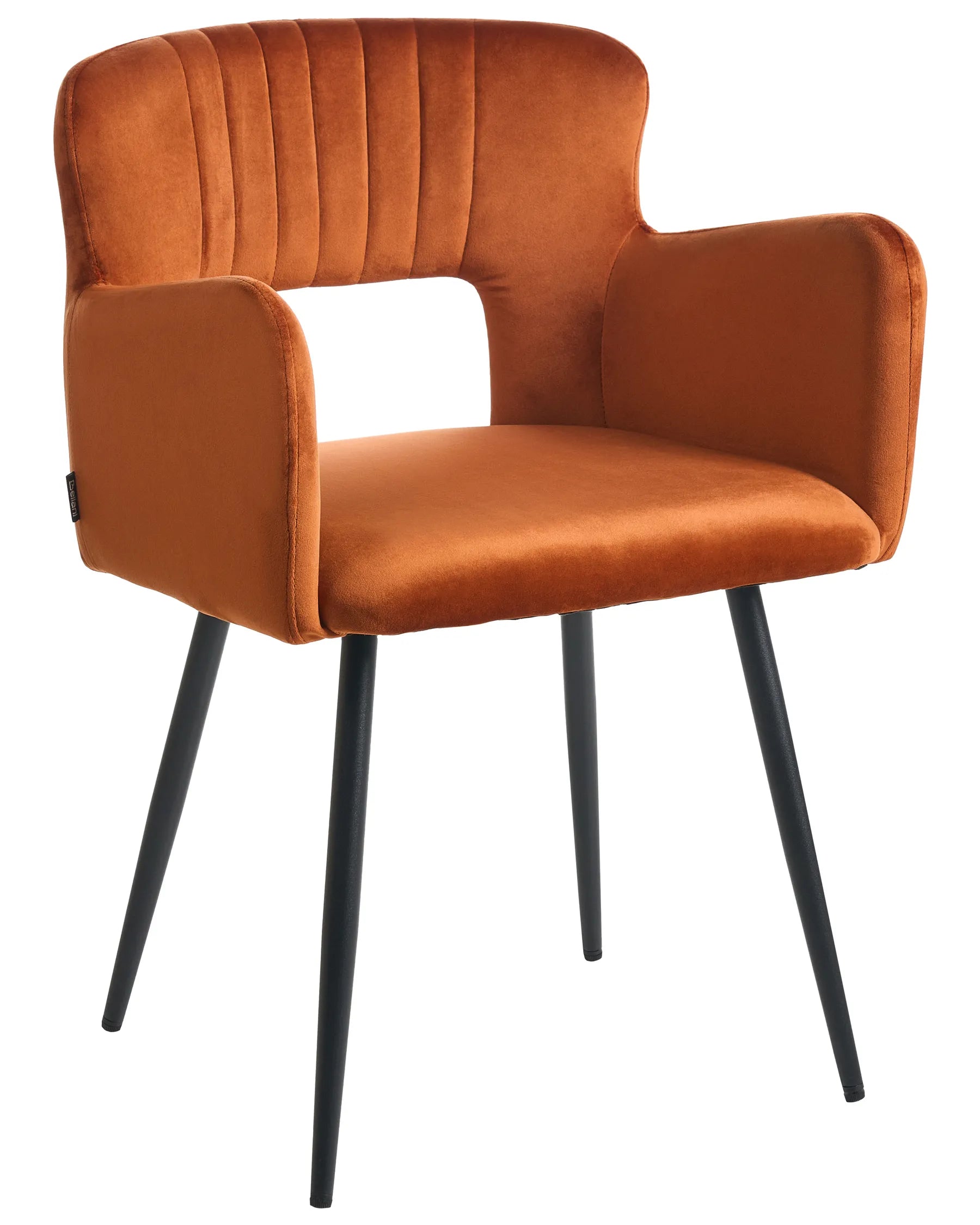 Set of 2 Dining Chairs SANILAC Velvet Orange