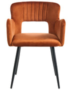 Set of 2 Dining Chairs SANILAC Velvet Orange