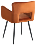 Set of 2 Dining Chairs SANILAC Velvet Orange