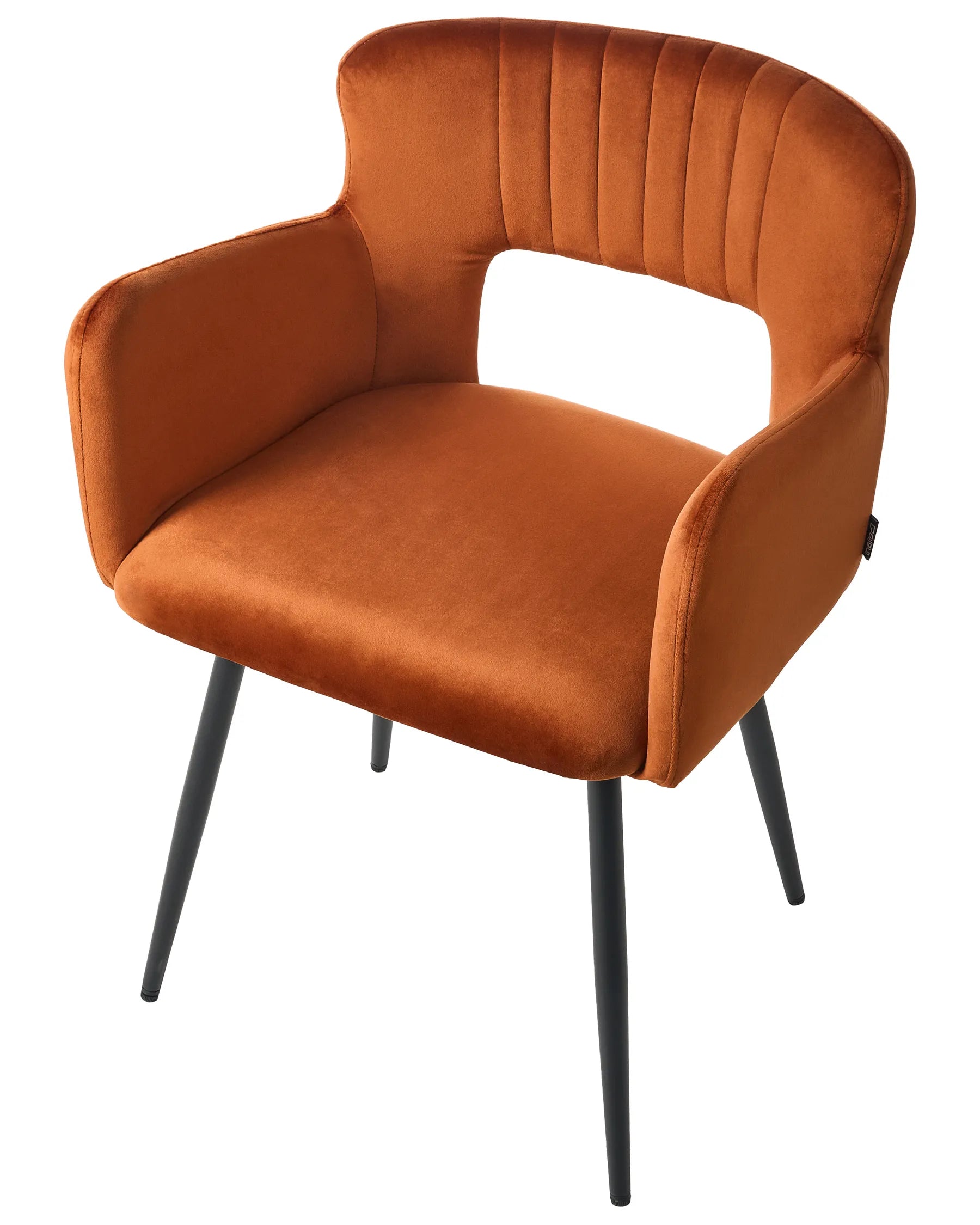 Set of 2 Dining Chairs SANILAC Velvet Orange