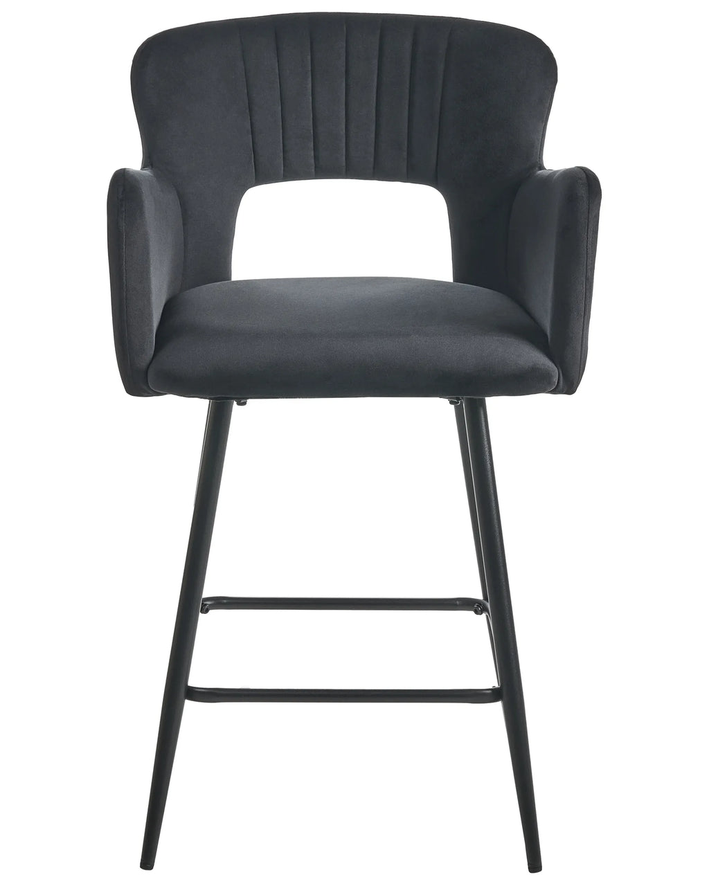 Set of 2 Bar Chairs SANILAC Velvet Black