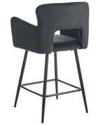 Set of 2 Bar Chairs SANILAC Velvet Black