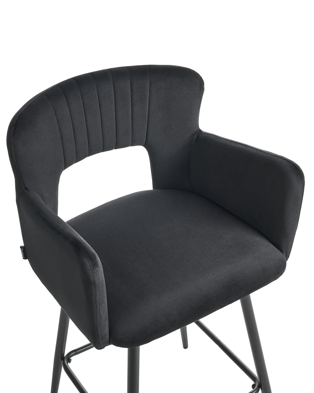 Set of 2 Bar Chairs SANILAC Velvet Black