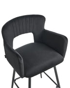 Set of 2 Bar Chairs SANILAC Velvet Black