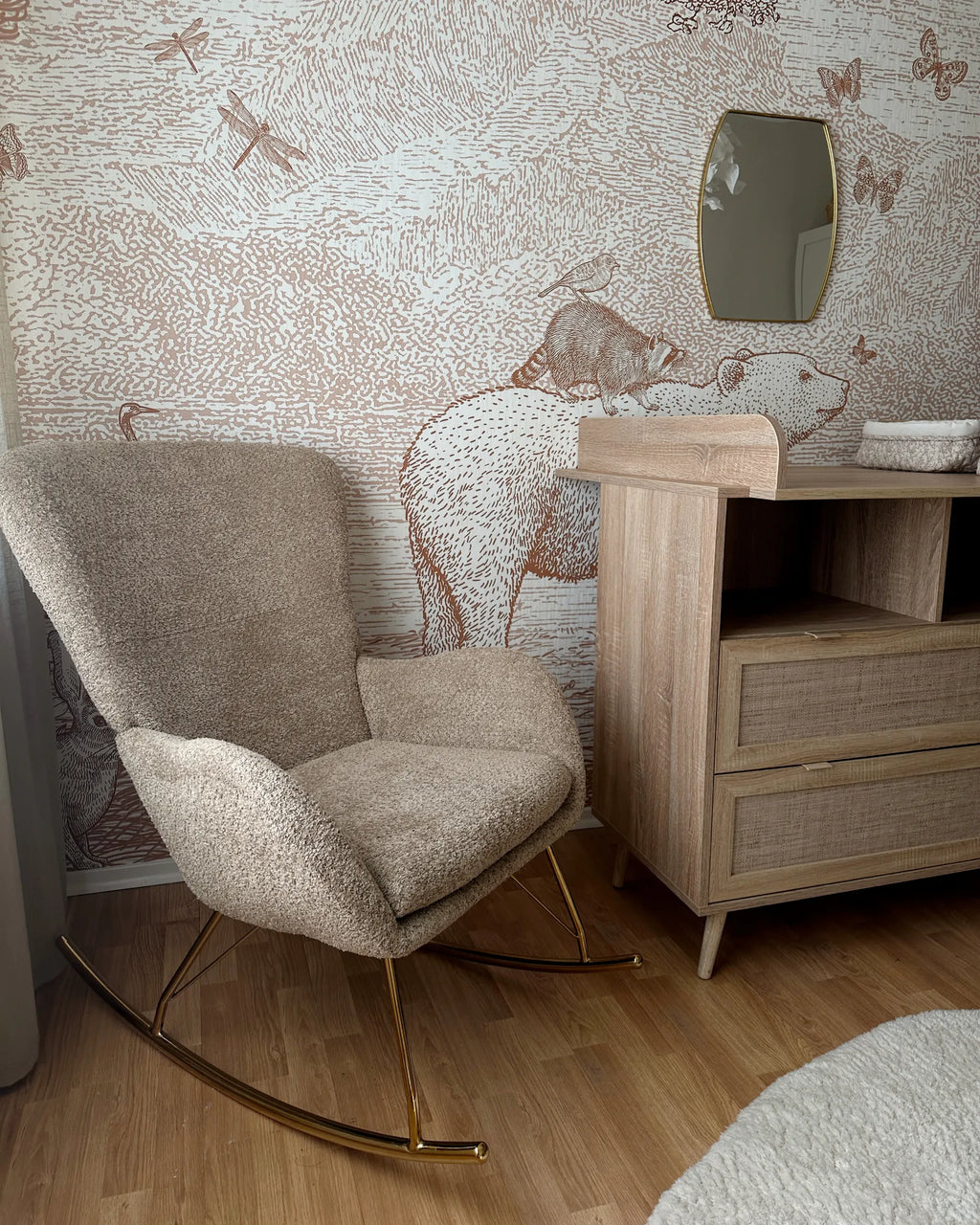 Rocking Chair ANASET Boucle Sand Beige