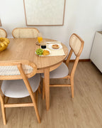 Set of 2 Dining Chairs FALLON Wood Light Brown/ Light Grey