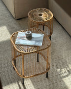 Set of 2 Coffee Tables CESENATICO Rattan Natural