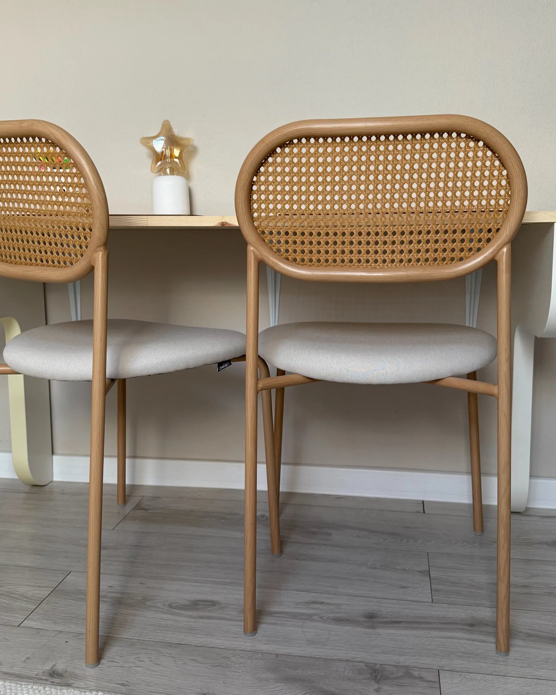 Set of 2 Dining Chairs ADAVER Metal Light Brown