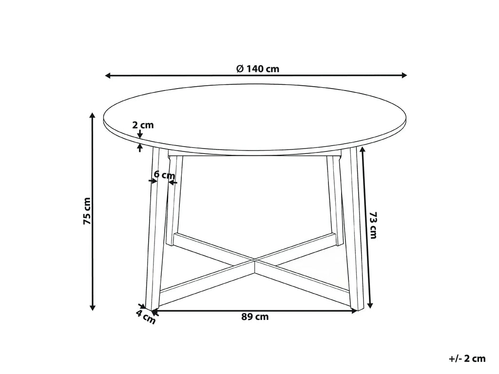Dining Table WAIPORI Dark Oak 140 cm 140 cm