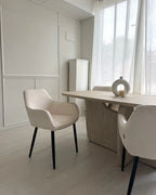 Set of 2 Dining Chairs ALDEN Boucle White