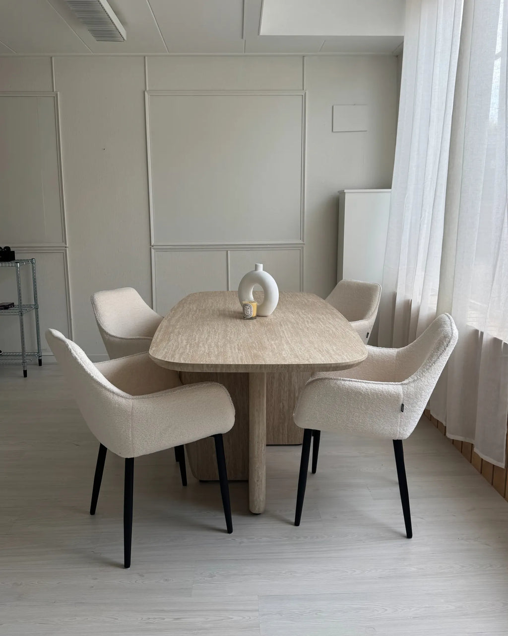 Dining Table TRAVERS Travertine Effect 180 cm 90 cm