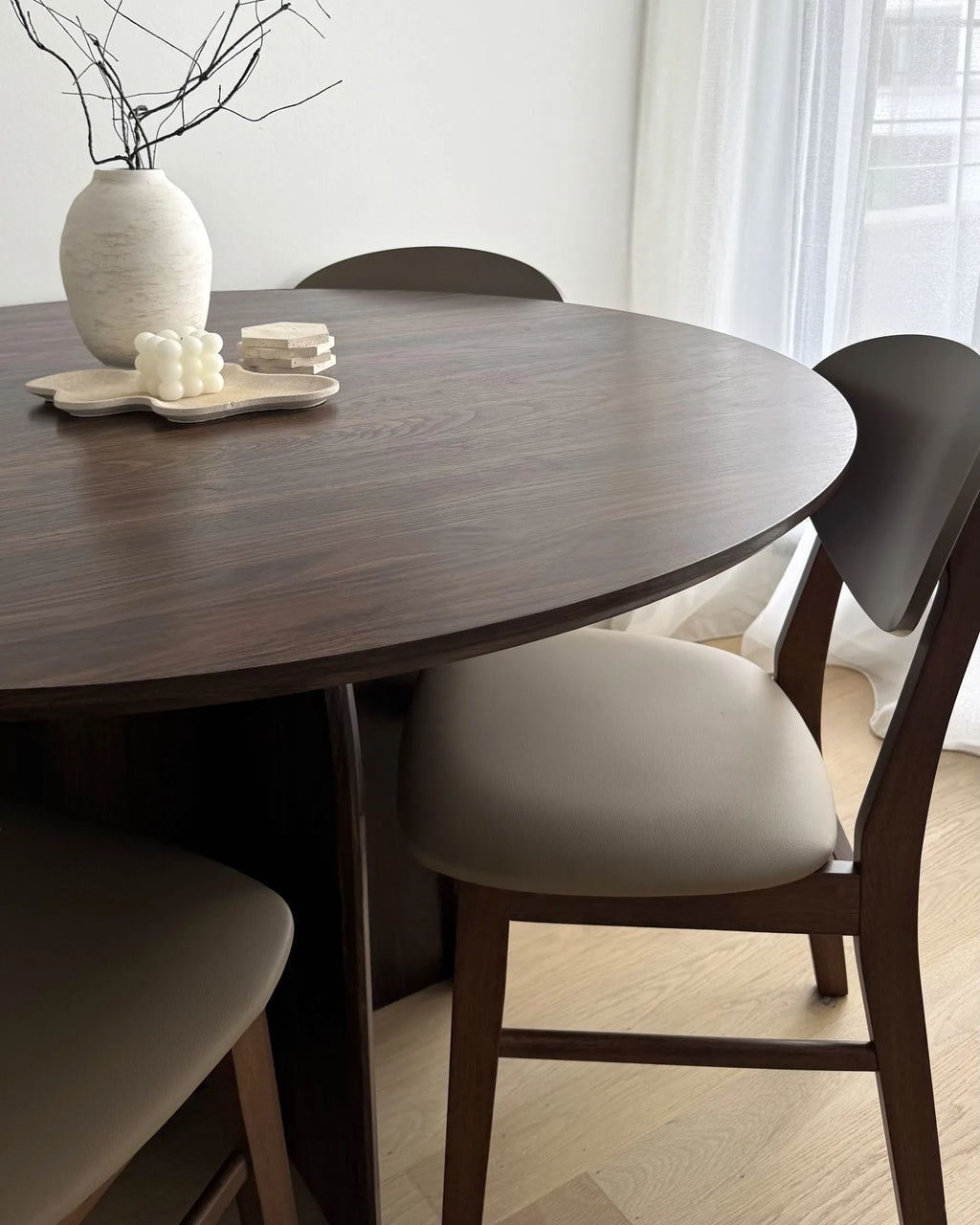 Dining Table YARRA Dark Brown 120 cm 120 cm