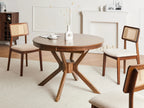 Extending Dining Table TYMIS Dark Oak 107/137 cm 107 cm