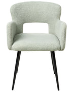 Set of 2 Dining Chairs SANILAC Boucle Light Green