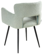 Set of 2 Dining Chairs SANILAC Boucle Light Green