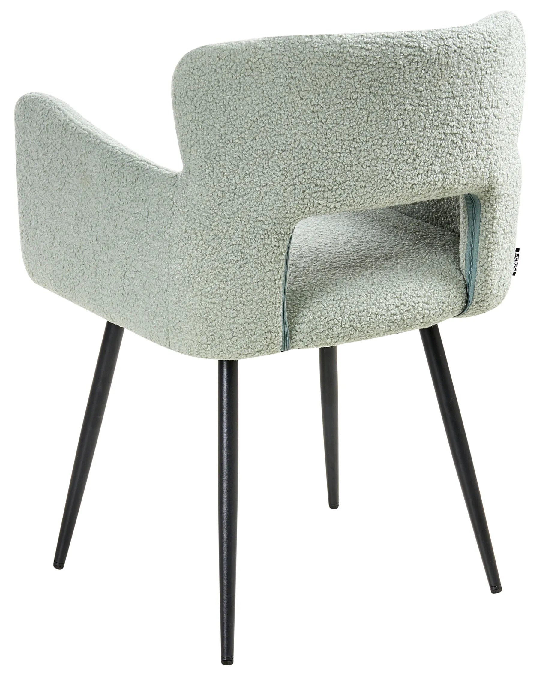 Set of 2 Dining Chairs SANILAC Boucle Light Green