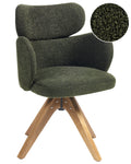 Dining Chair Swivel MARCY Boucle Dark Green