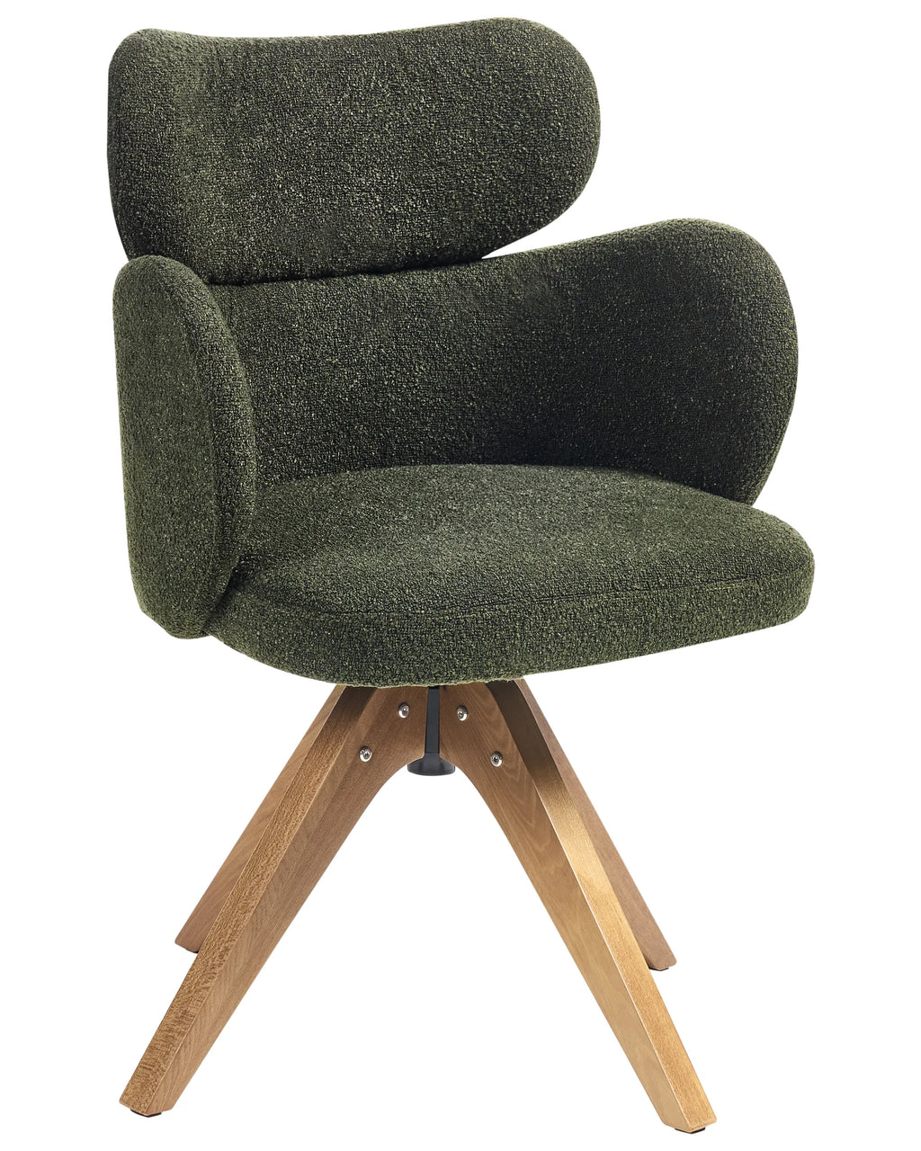 Dining Chair Swivel MARCY Boucle Dark Green
