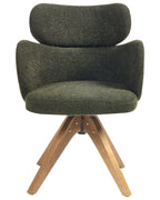 Dining Chair Swivel MARCY Boucle Dark Green