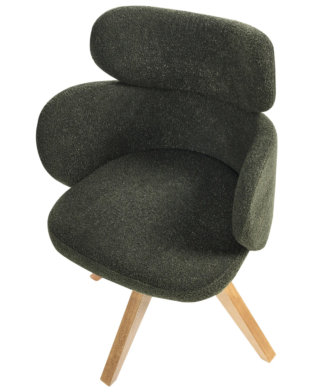 Dining Chair Swivel MARCY Boucle Dark Green