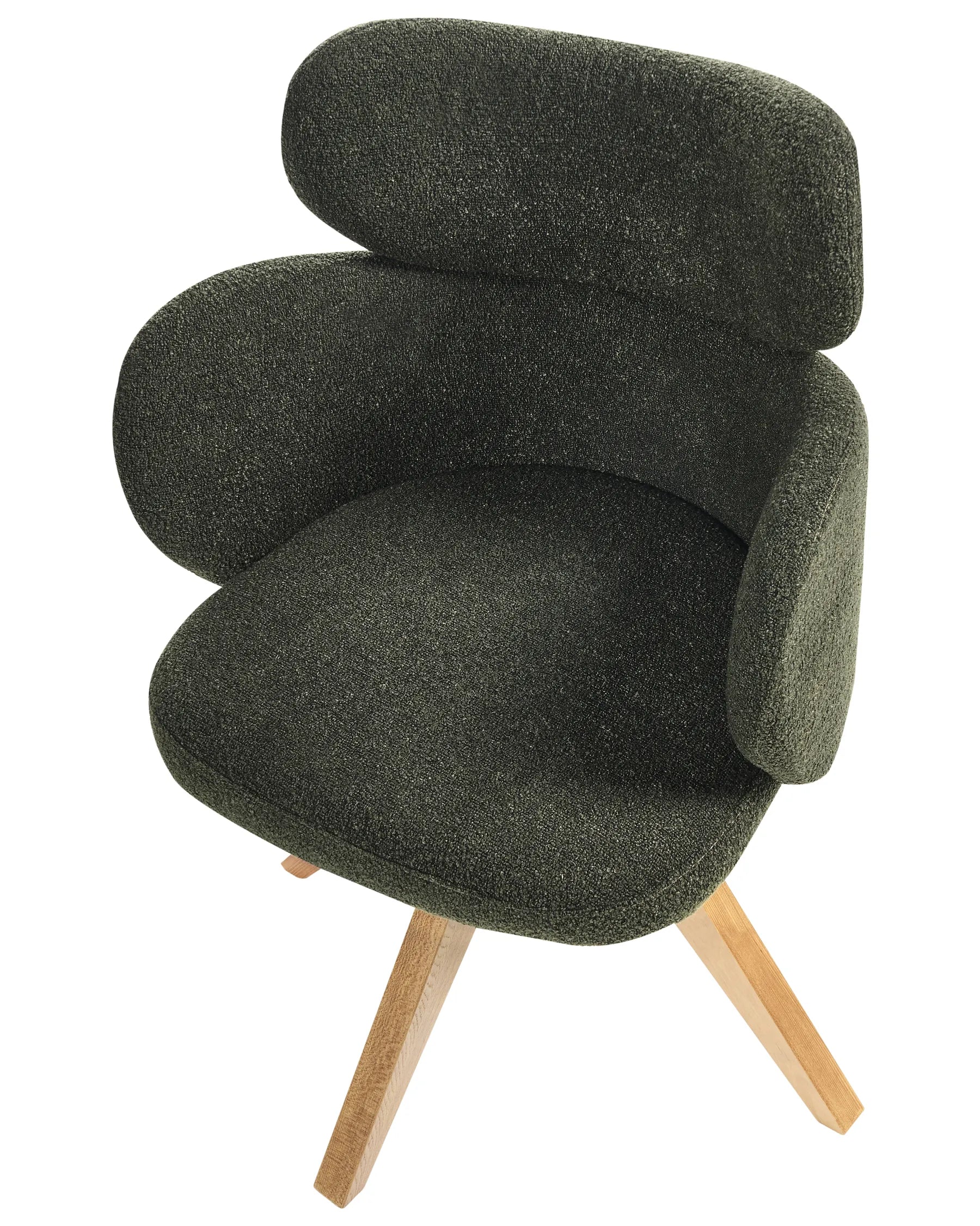 Dining Chair Swivel MARCY Boucle Dark Green