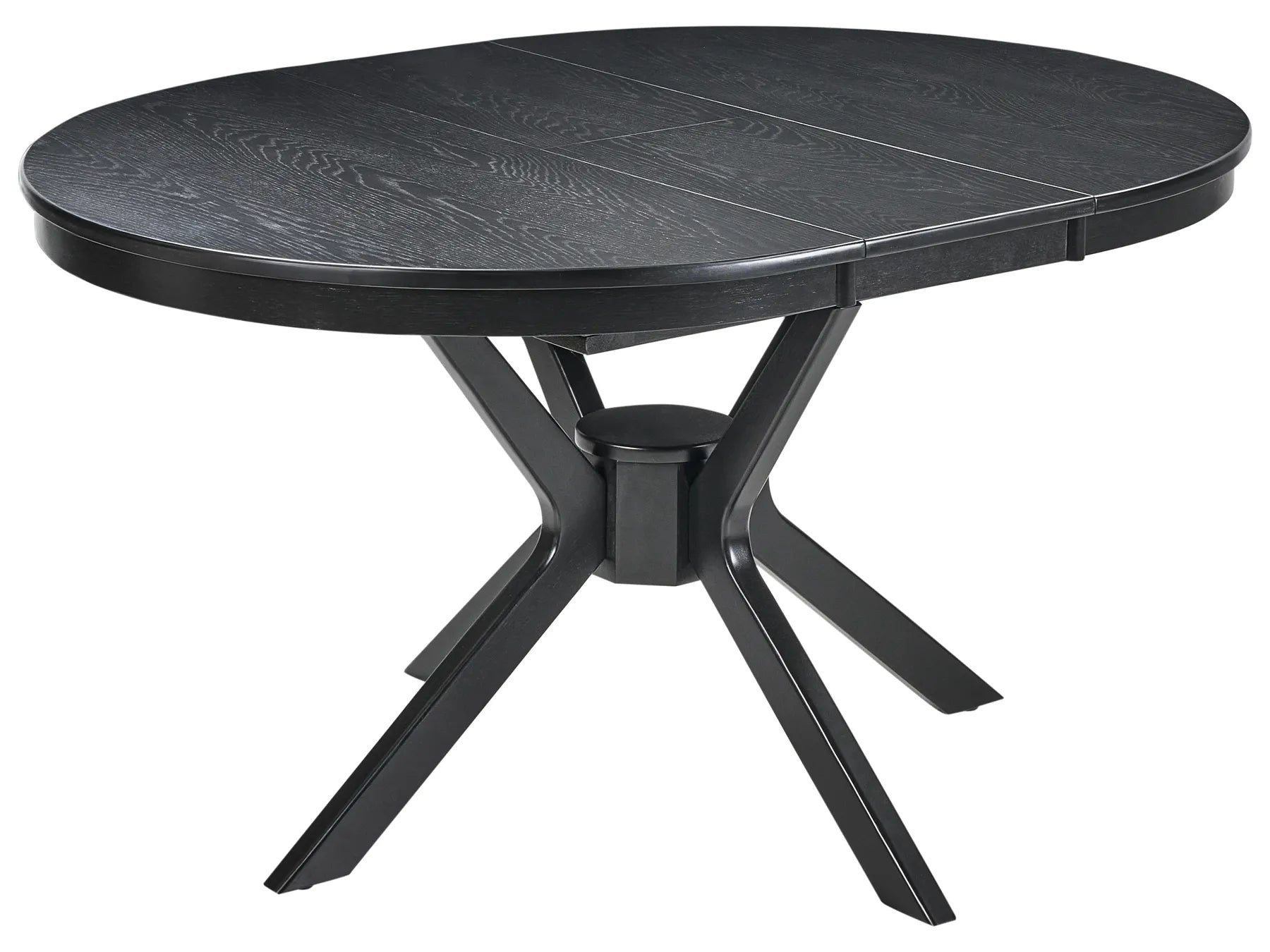 Extending Dining Table TYMIS Black Oak 107/137 cm 107 cm