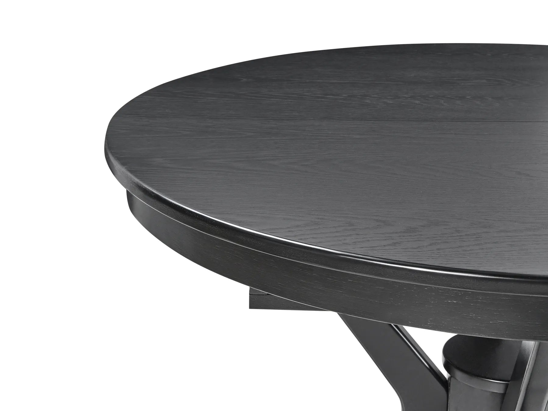 Extending Dining Table TYMIS Black Oak 107/137 cm 107 cm