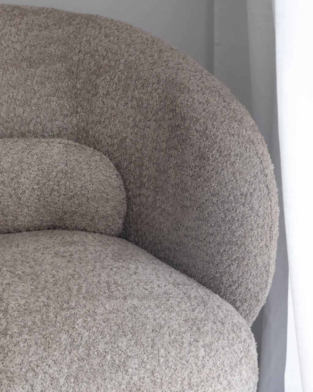 Swivel Armchair LIEKSA Boucle Beige