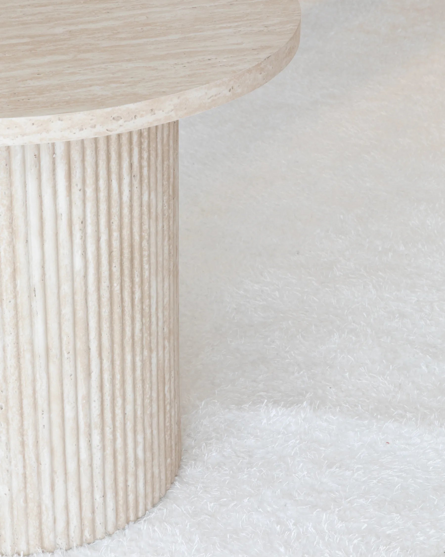 Side Table AMMON Travertine Effect