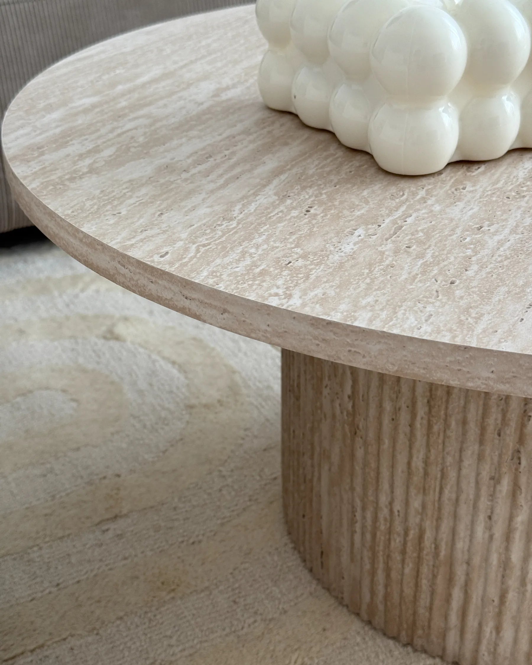 Coffee Table AMMON Travertine Effect