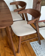 Set of 2 Dining Chairs LILLY Fabric Brown/ Beige
