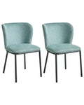 Set of 2 Dining Chairs ARTESIA Fabric Mint Green