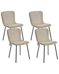Set of 4 Dining Chairs CALDWELL Fabric Beige