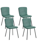 Set of 4 Dining Chairs CALDWELL Fabric Green