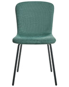 Set of 4 Dining Chairs CALDWELL Fabric Green