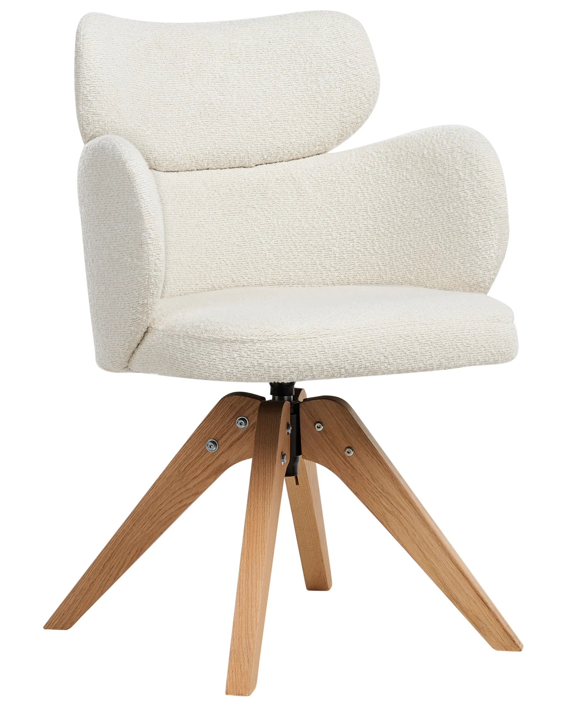 Dining Chair Swivel MARCY Boucle Light Beige