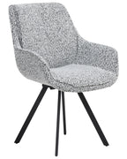 Dining Chair Swivel MARCELLUS Boucle Black/ White