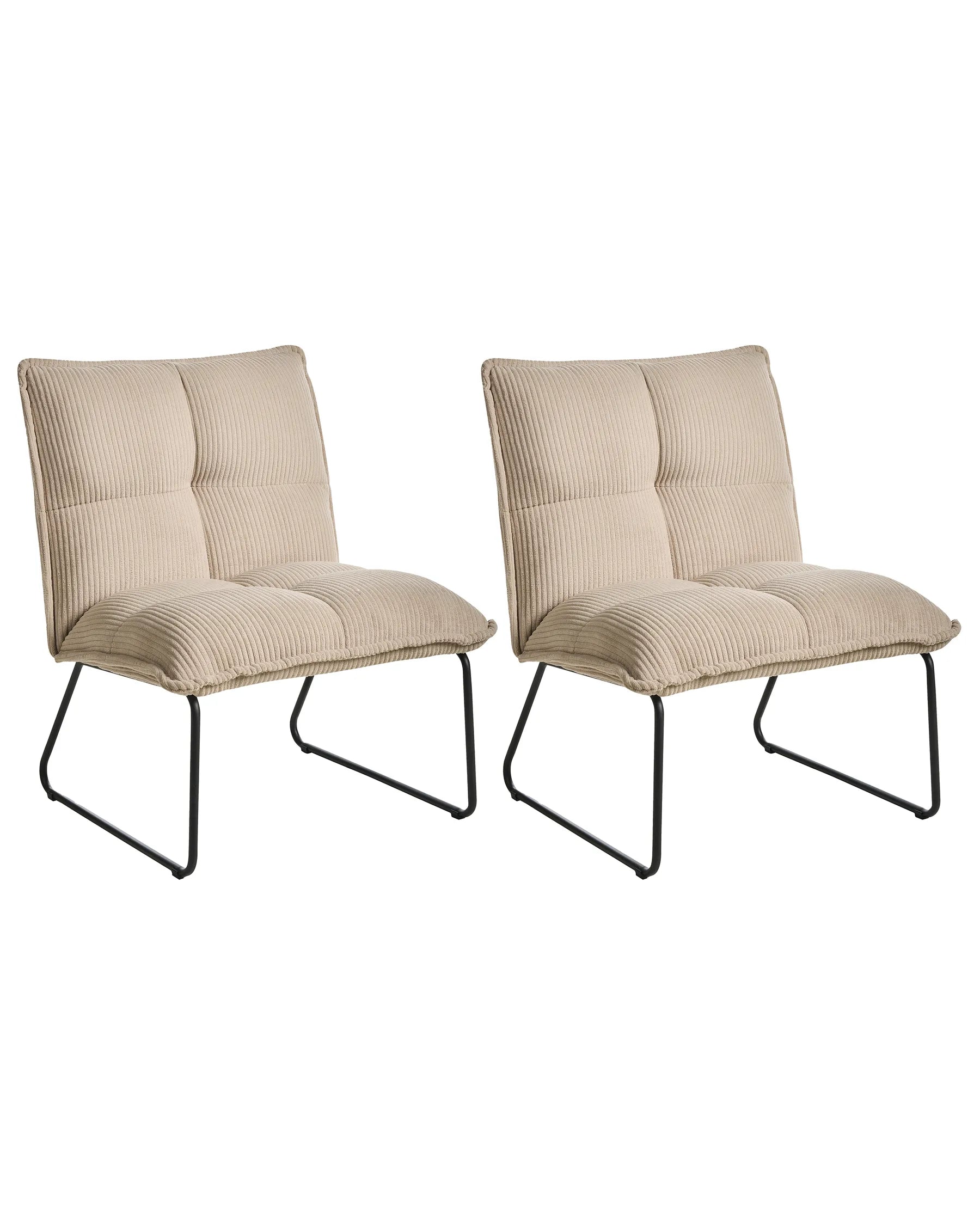 Set of 2 Armchairs BJASTA Corduroy Beige