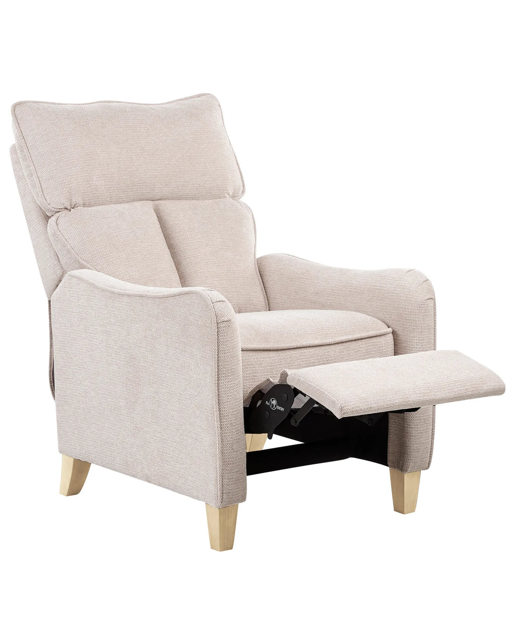 Recliner Chair ROYSTON with Footrest Fabric Beige