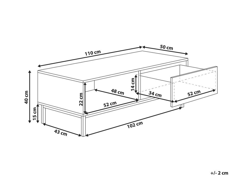 Coffee Table ROYALLA Light Brown