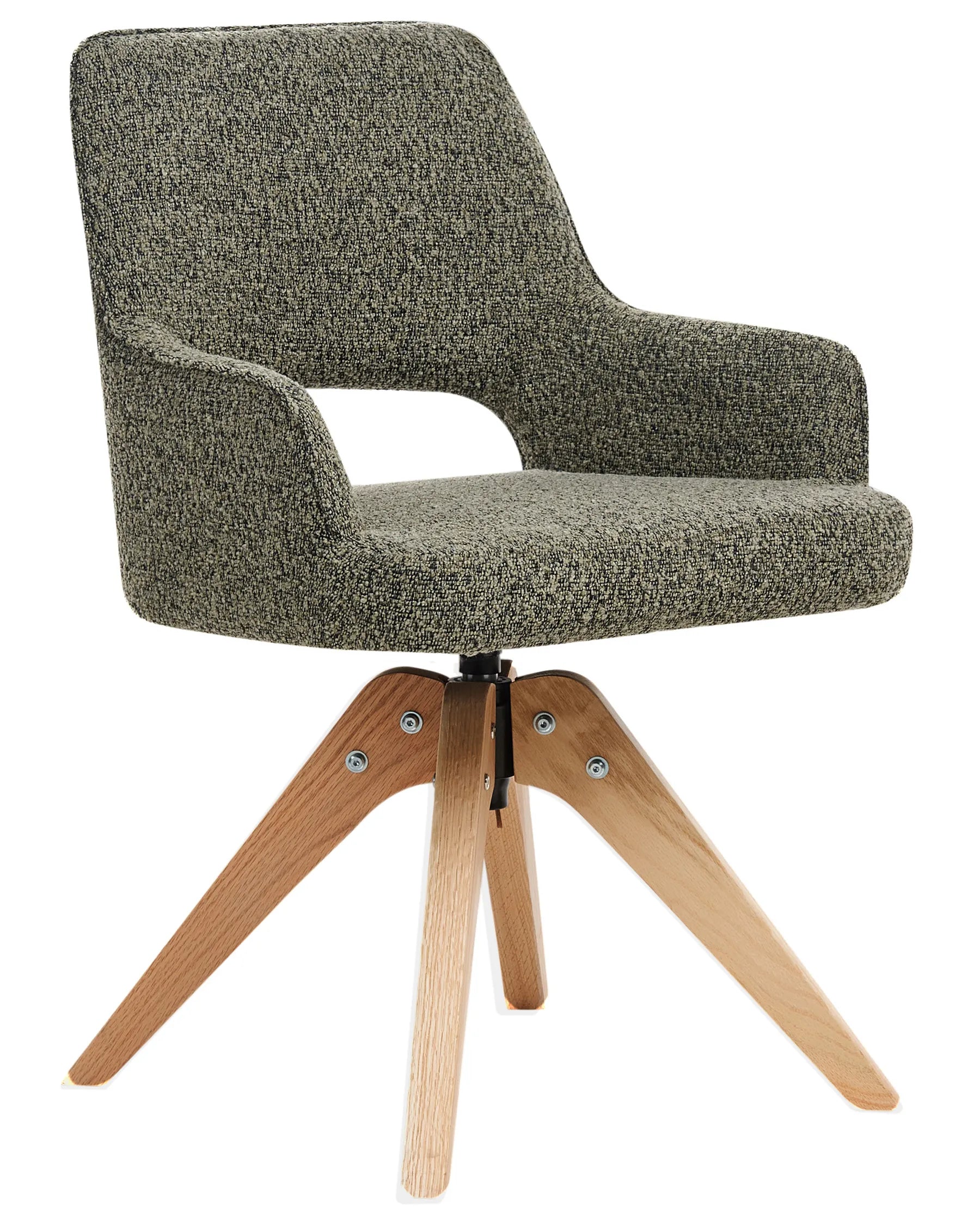 Dining Chair Swivel MORAVIA Boucle Green