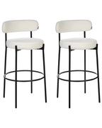 Set of 2 Bar Chairs ALLISON Boucle White