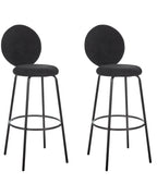 Set of 2 Bar Chairs EMERY Boucle Black
