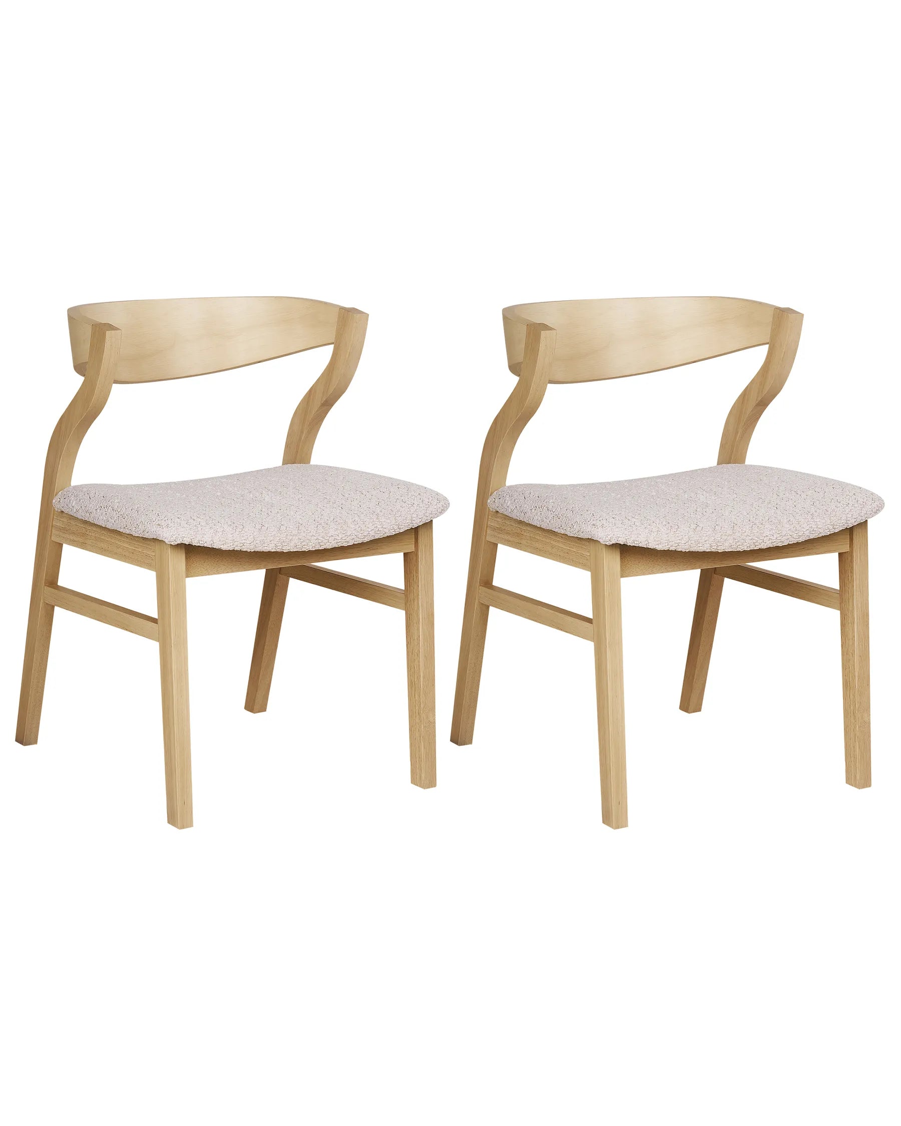 Set of 2 Dining Chairs MAROA Wood Light Beige