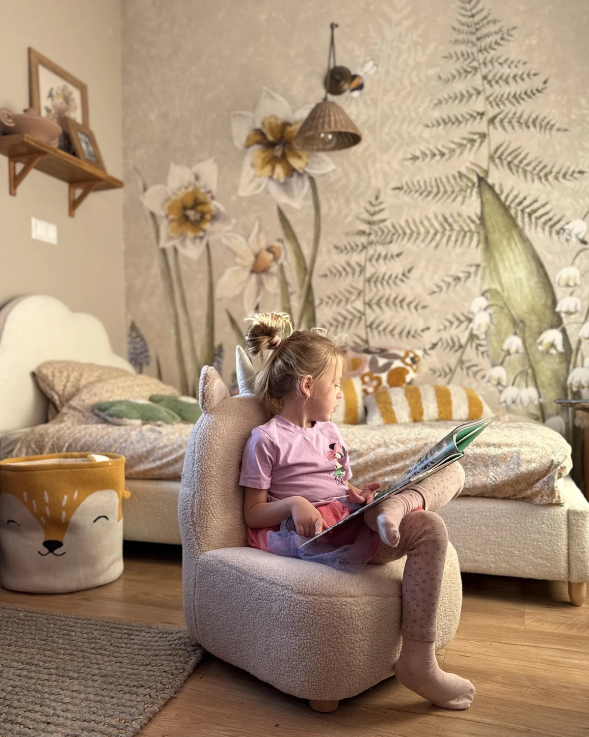 Kids Armchair Unicorn LINO Boucle Light Beige — alternate product view