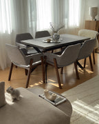 Set of 2 Dining Chairs ALBION Fabric Grey