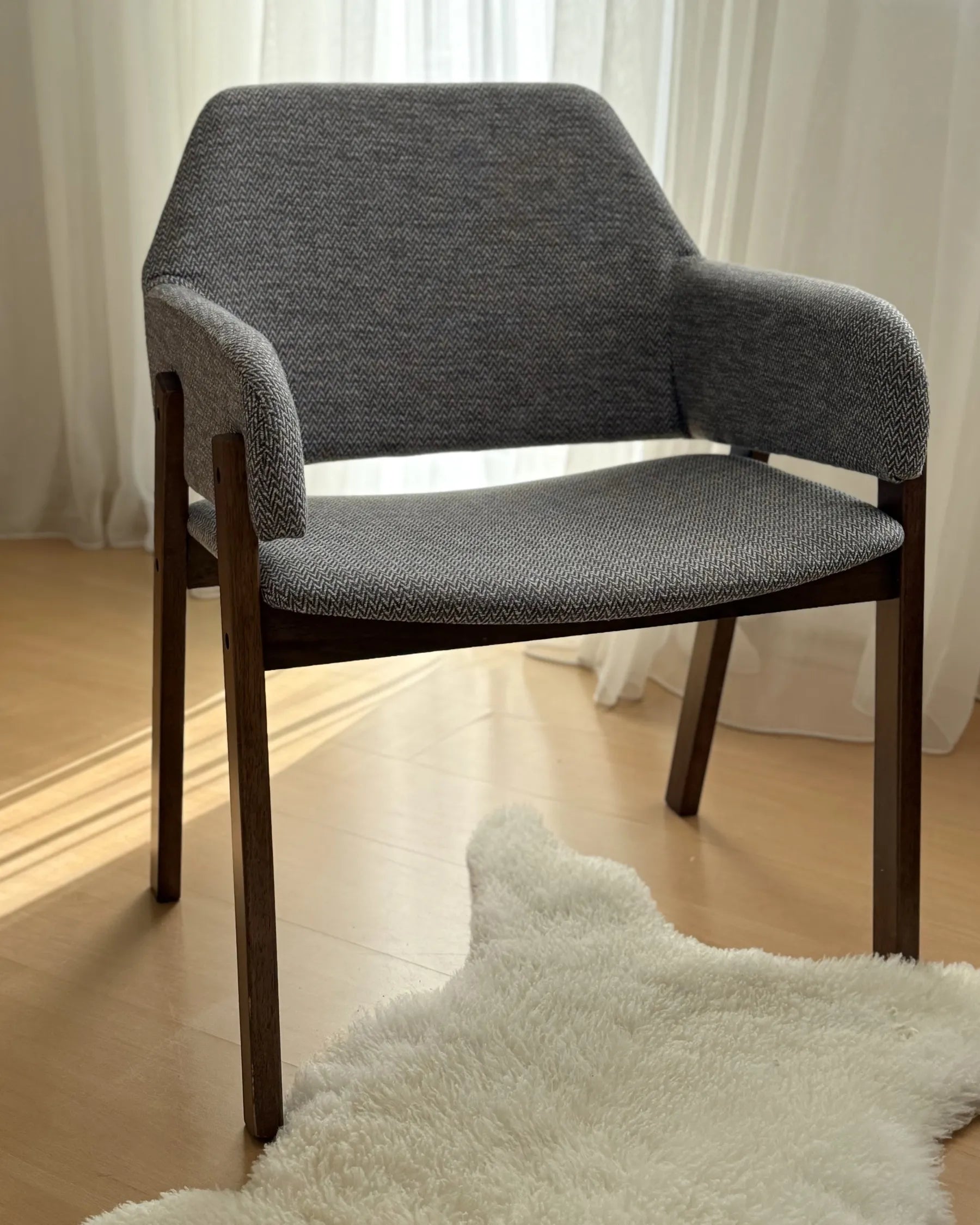 Set of 2 Dining Chairs ALBION Fabric Grey