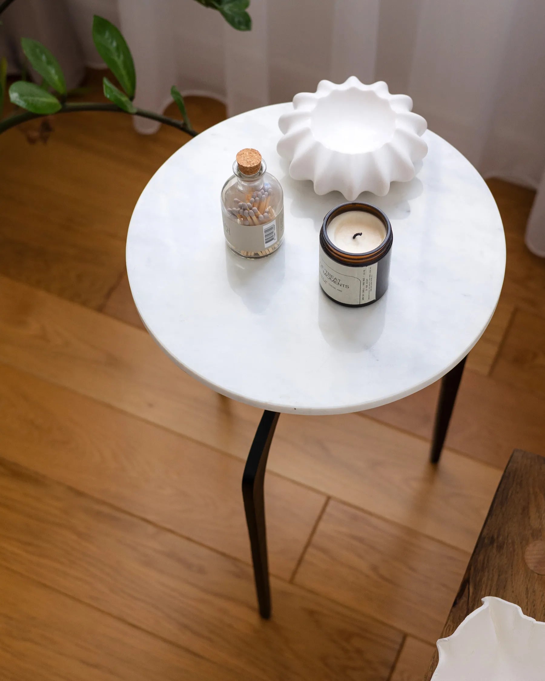 Side Table TIHOI Marble Black/ White