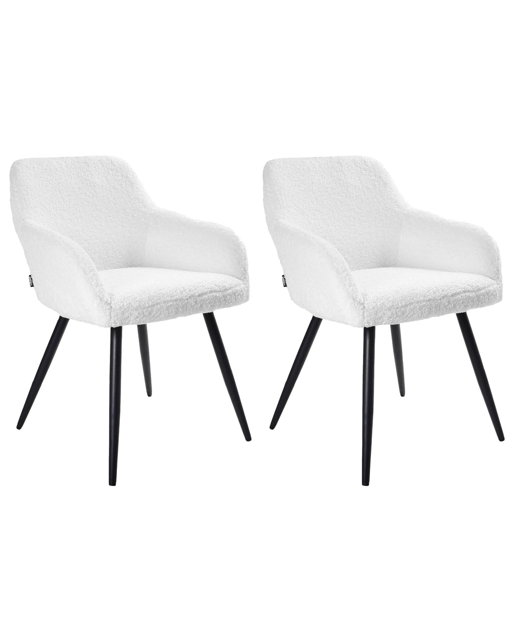 Set of 2 Dining Chairs CASMALIA Boucle Off-White