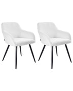 Set of 2 Dining Chairs CASMALIA Boucle Off-White